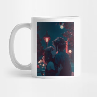 Beautiful anime couple in valentine's day evening Mug